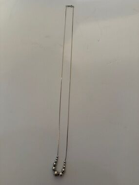 Napier Silver Bead Station Necklace